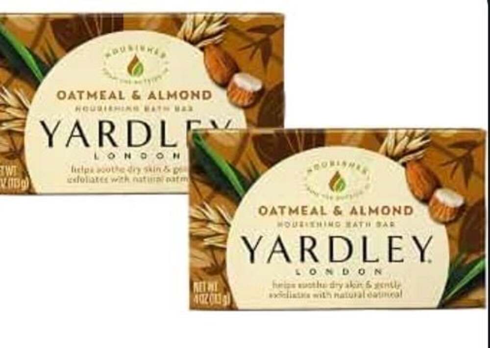 Yardley London Oatmeal &‎ Almond Nourishing Bath Bar Soap, 4.25 oz (Set of 2)